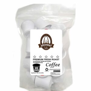 20 pack single serve cups coffee pods medium roast